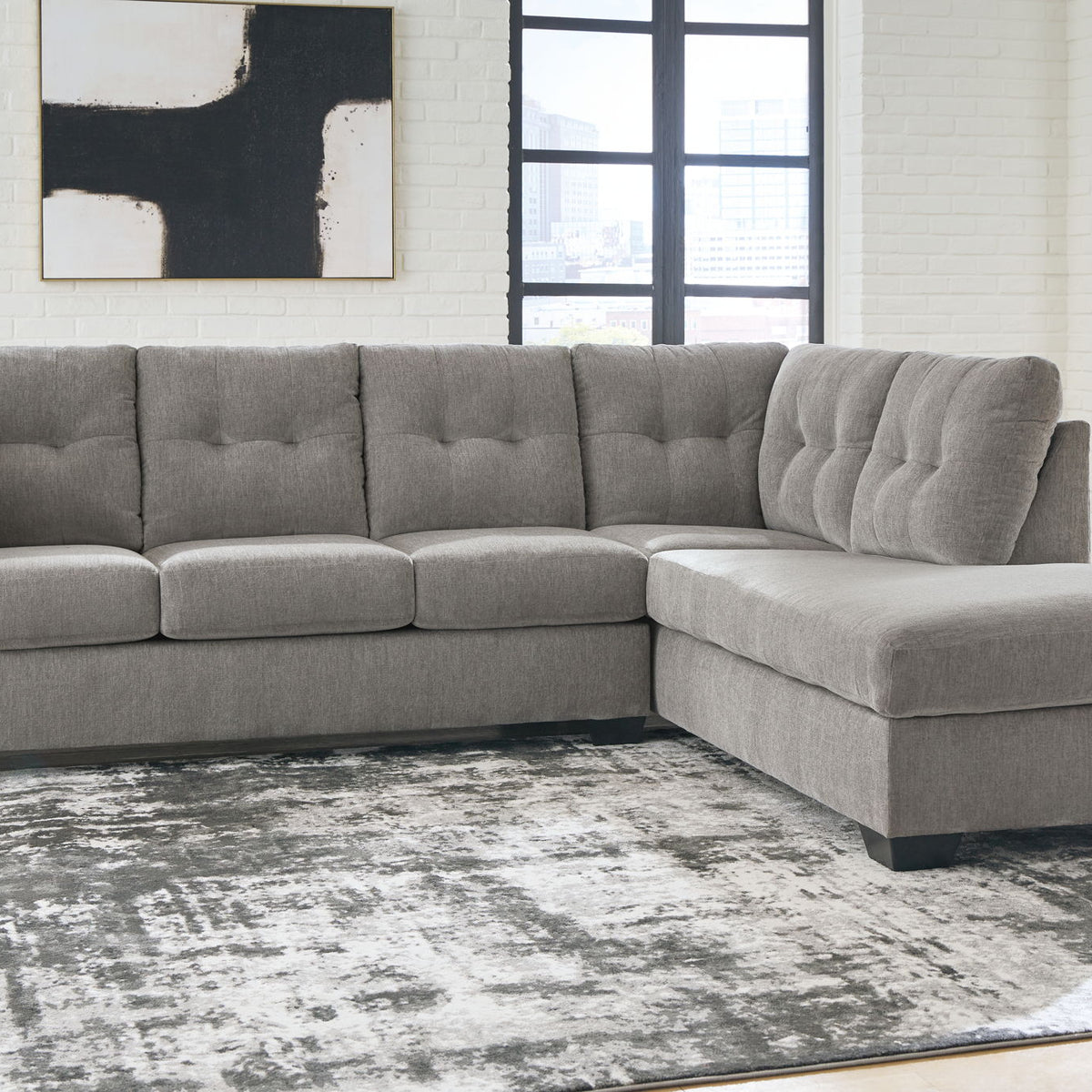 Lanelly - 2-Piece Sectional With Raf Corner Chaise - Alloy