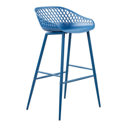 Piazza - Outdoor Barstool Barstool (Set of 2) - Blue