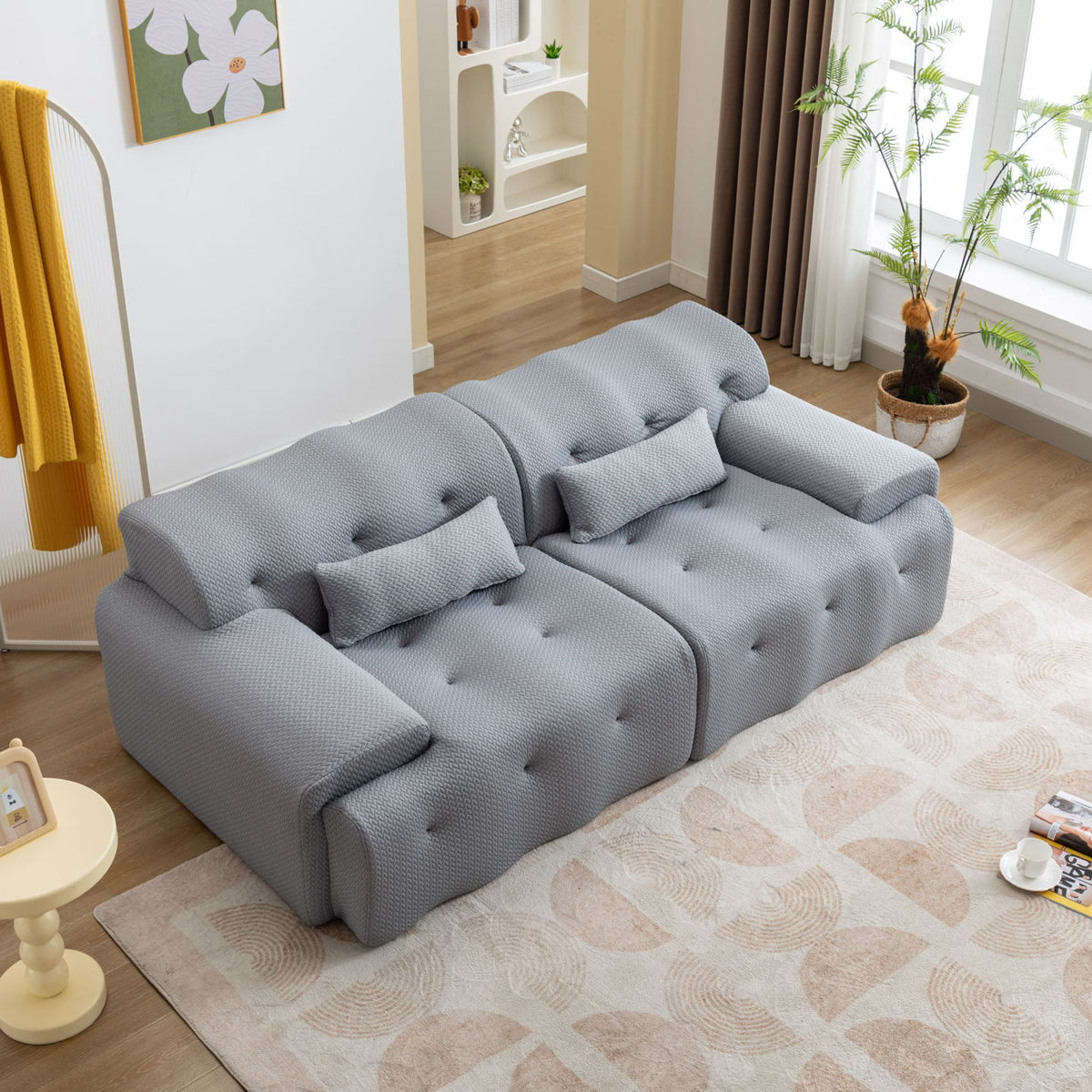 Large Size 2 Seater Sofa, Pure Foam Comfy Sofa Couch, Modern Lounge Sofa For Living Room, Apartment