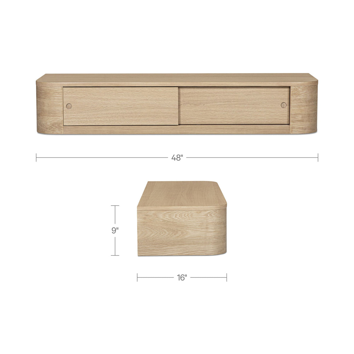 Round - Off Floating Console Table - Natural