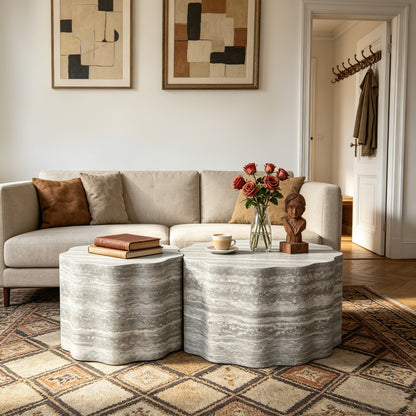 Nesting Coffee Table Set Beige