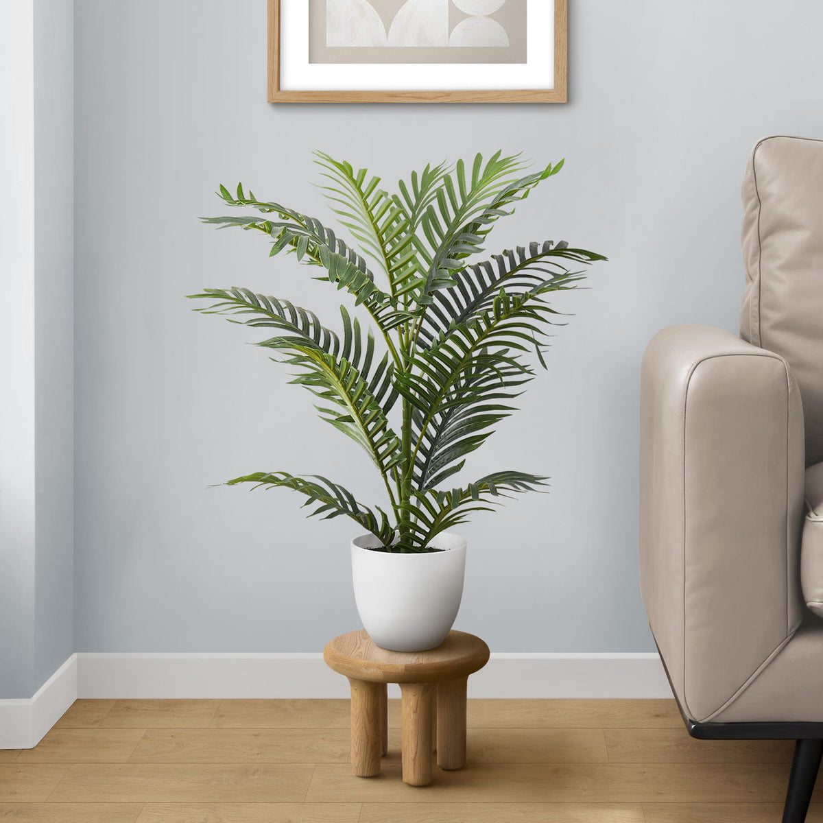 28" Tall, Artificial Plant, Palm Tree, Indoor, Faux, Fake, Floor, Greenery, Potted, Real Touch, Decorative - Green / White