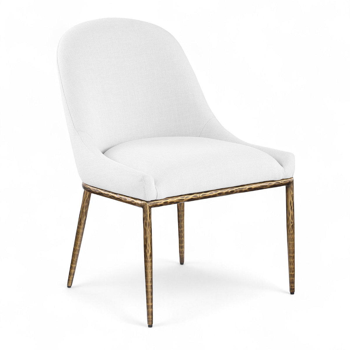 Ferro - Upholstered Dining Side Chair With Brushed Gold Legs