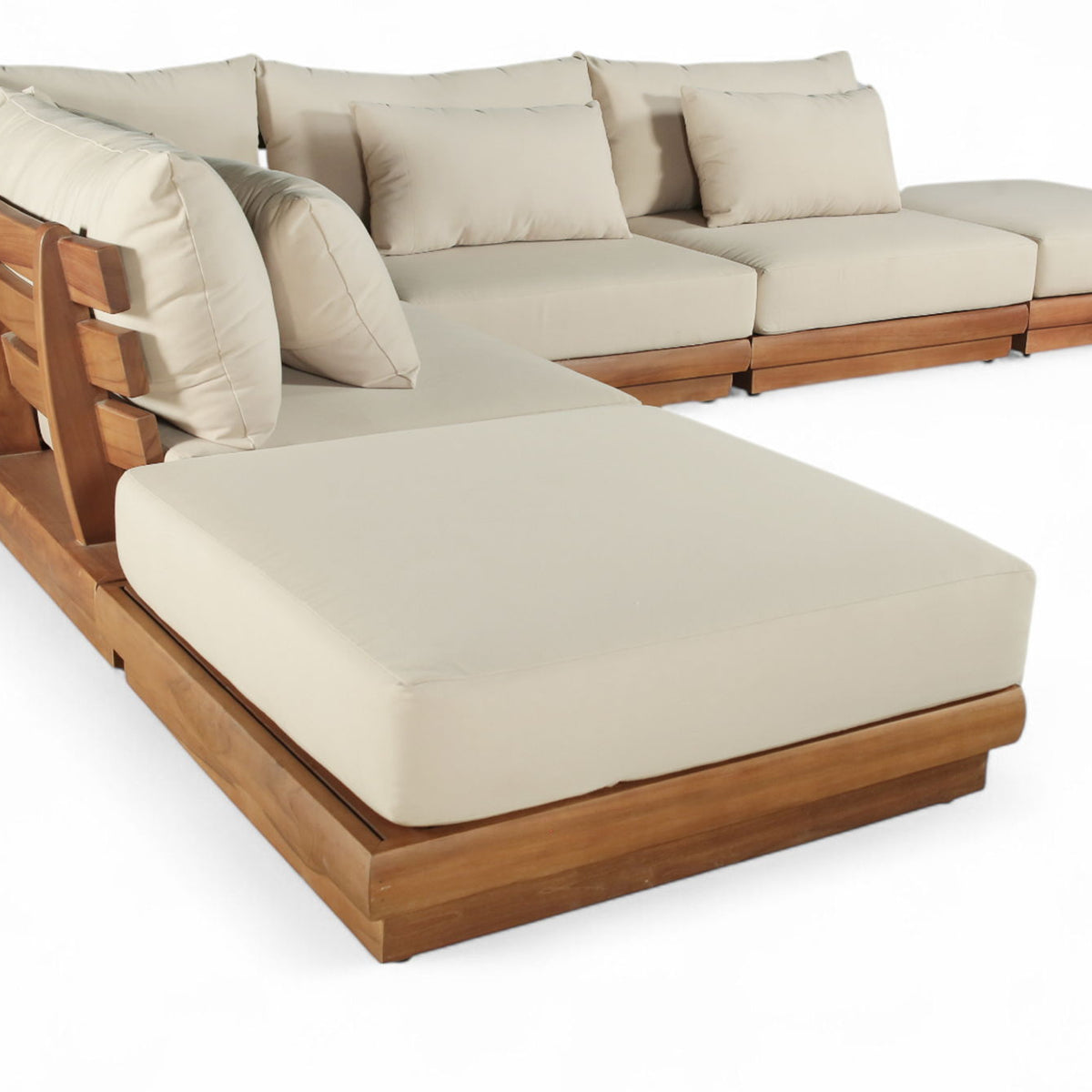 Mirella - 6 Piece Water Resistant Fabric Upholstered Outdoor Patio Modular Sectional