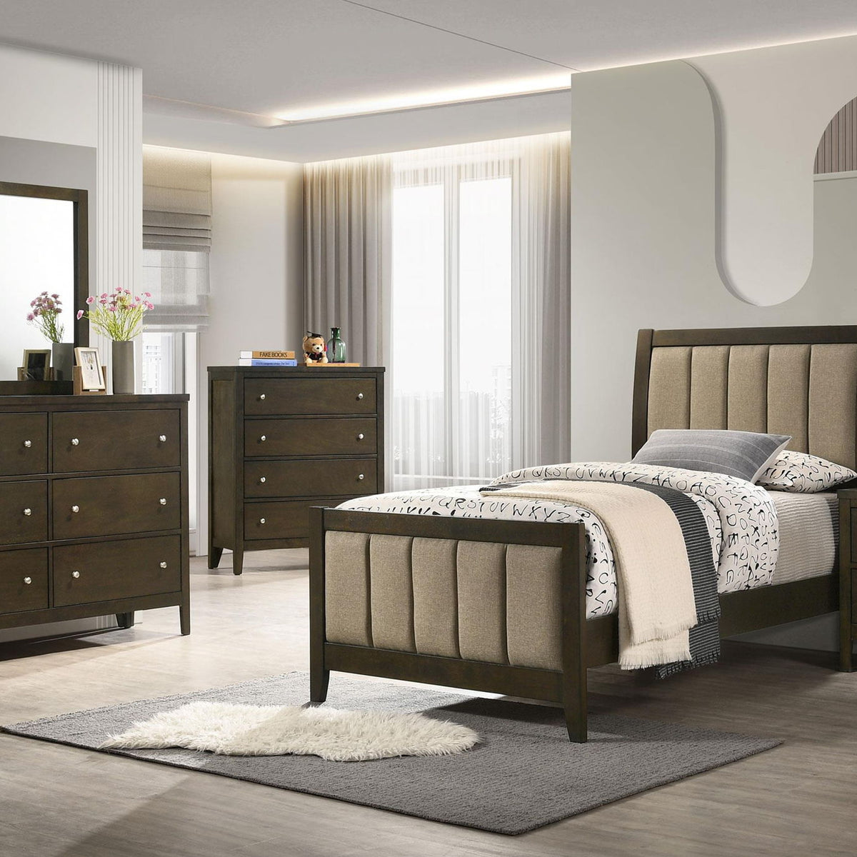Wilkes 5-piece Twin Bedroom Set Dark Cocoa