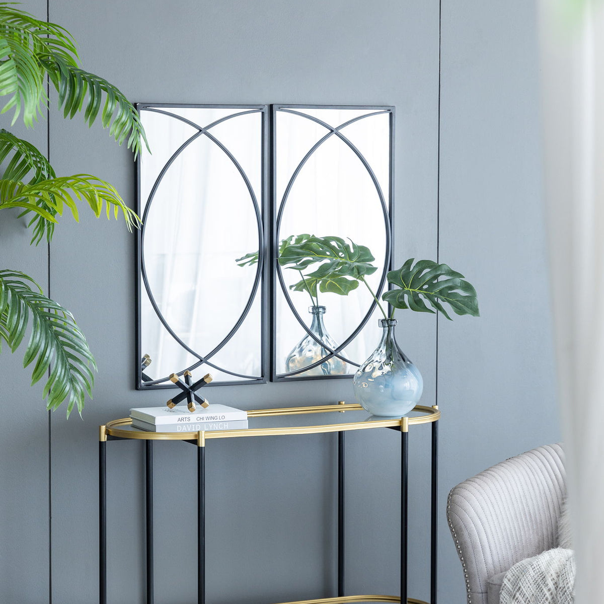 Rectangular Wall Mirrors With Frame, Home Decor For Living Room Bedroom Entryway - Black
