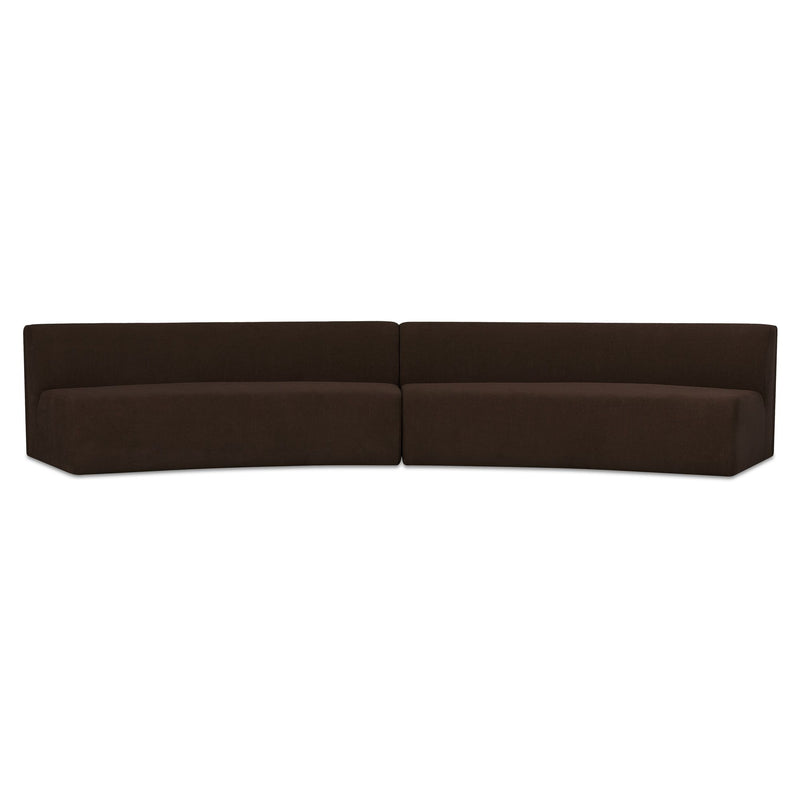 Naomi - 2 Piece Concave Modular Sectional - Dark Brown