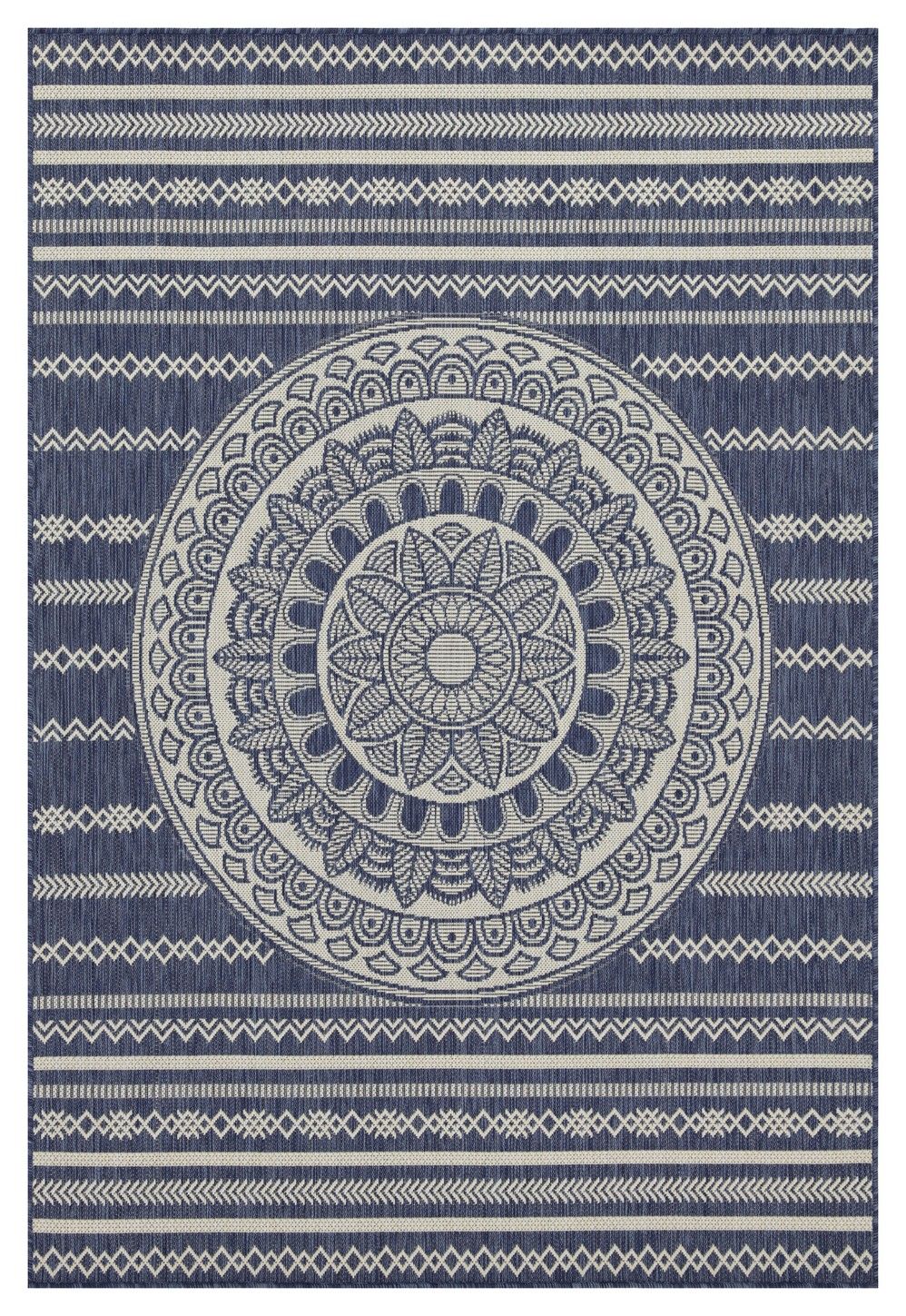 Sunshine - 5'3" X 7'3" Indoor, Outdoor Area Rug - Blue - Polypropylene