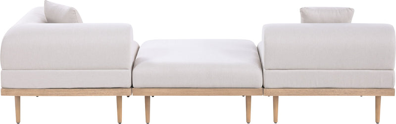 Laguna - 3 Piece Upholstered Outdoor Patio Modular Sofa With Backless Seat And 1 Arm