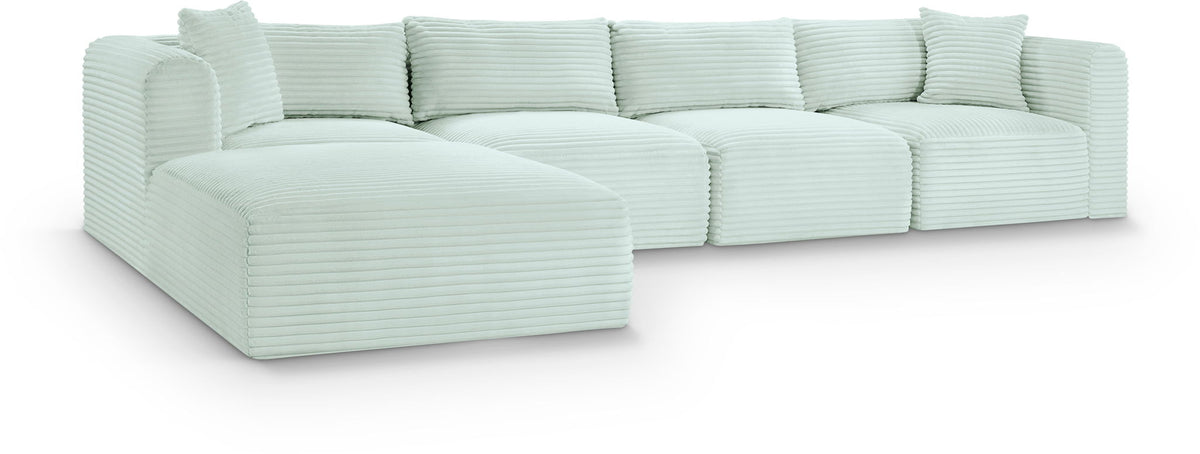 Shaggy - 5 Piece Modular Sectional With Ottoman