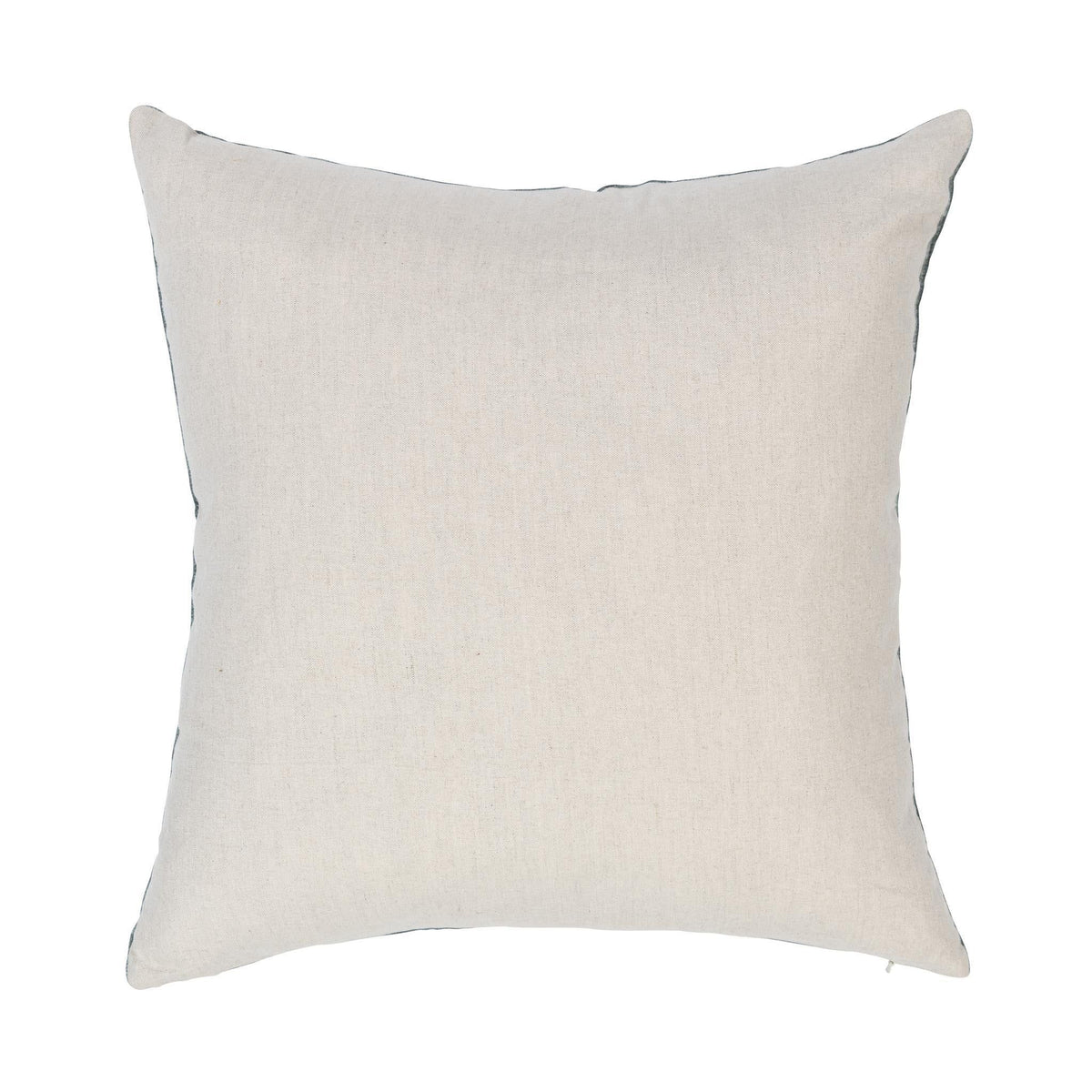 Beige solid square pillow with subtle weave, 22 x 22 inch size