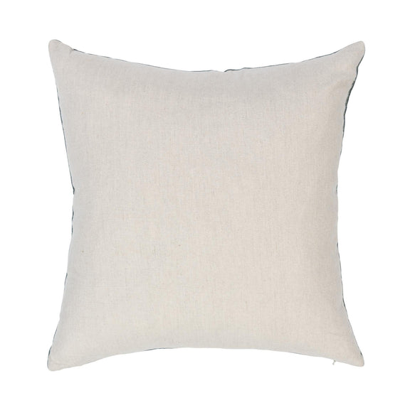 Beige solid square pillow with subtle weave, 22 x 22 inch size