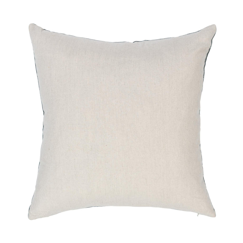 Beige solid square pillow with subtle weave, 22 x 22 inch size