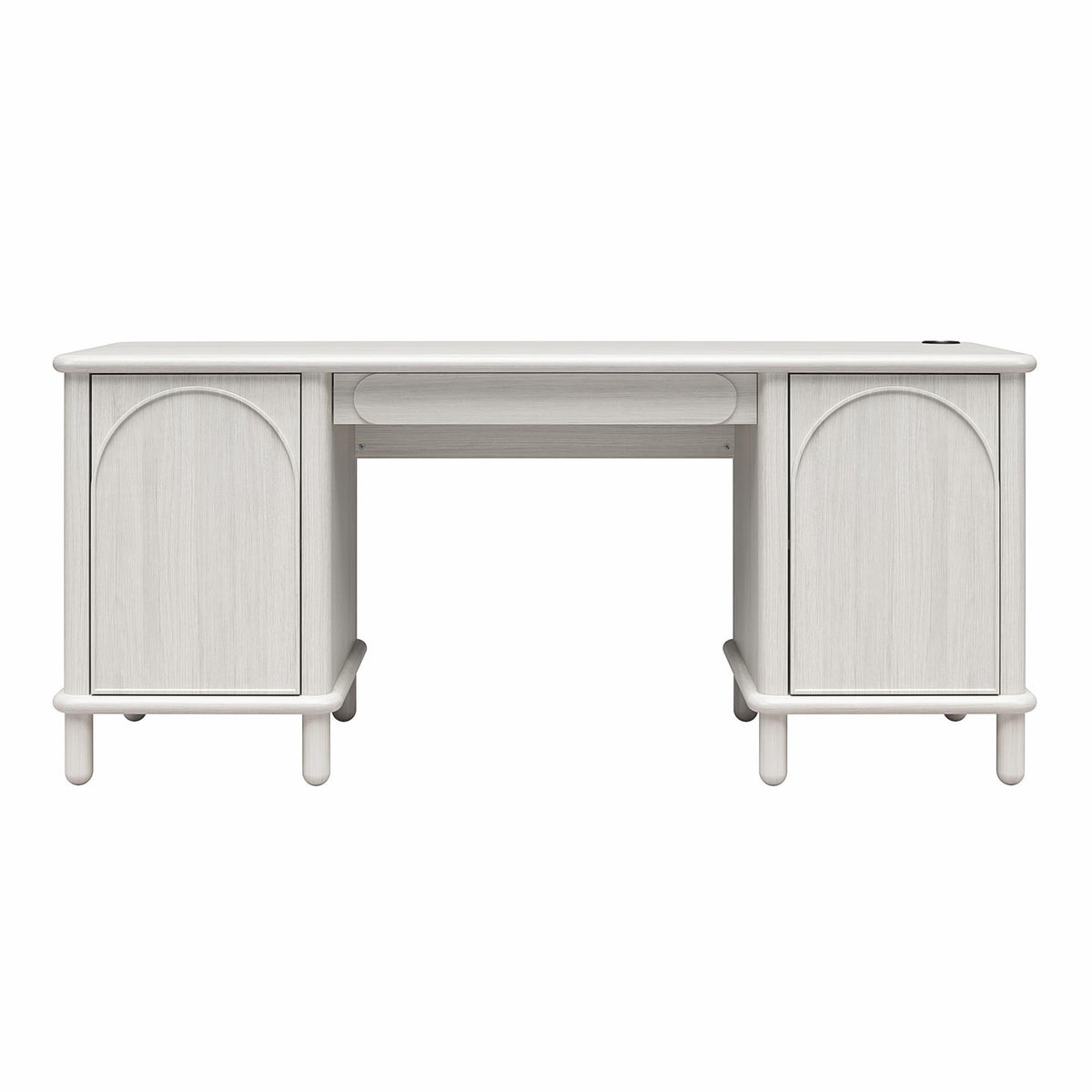 Selena - Double Pedestal Desk - Rustic White