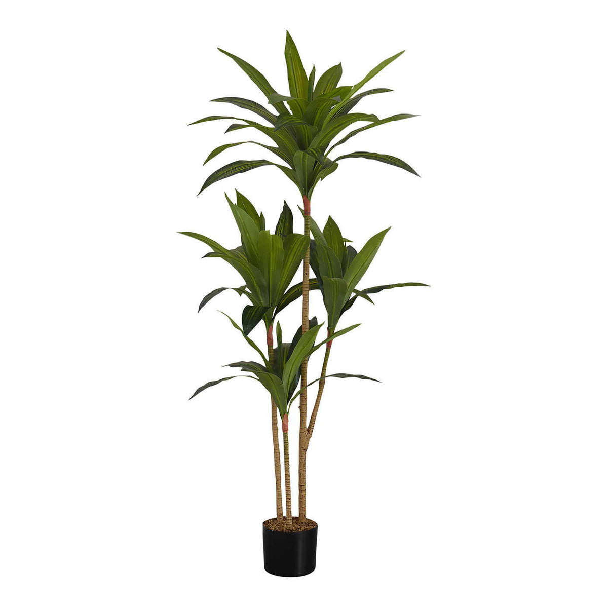 51" Tall, Artificial Plant, Dracaena Tree, Indoor, Faux, Fake, Floor, Greenery, Potted, Real Touch, Decorative - Green / Black