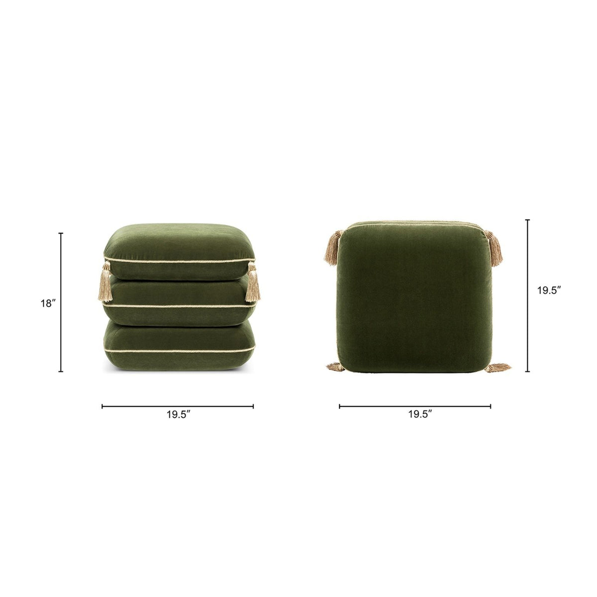 Monarch - Squared Upholstered Ottoman