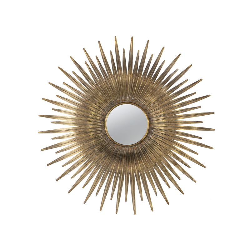 Retro DesignSunburst Metal Wall Mirror Decorative Mirror For A Bedroom Dressing Room, Hallway Or Living Space - Gold