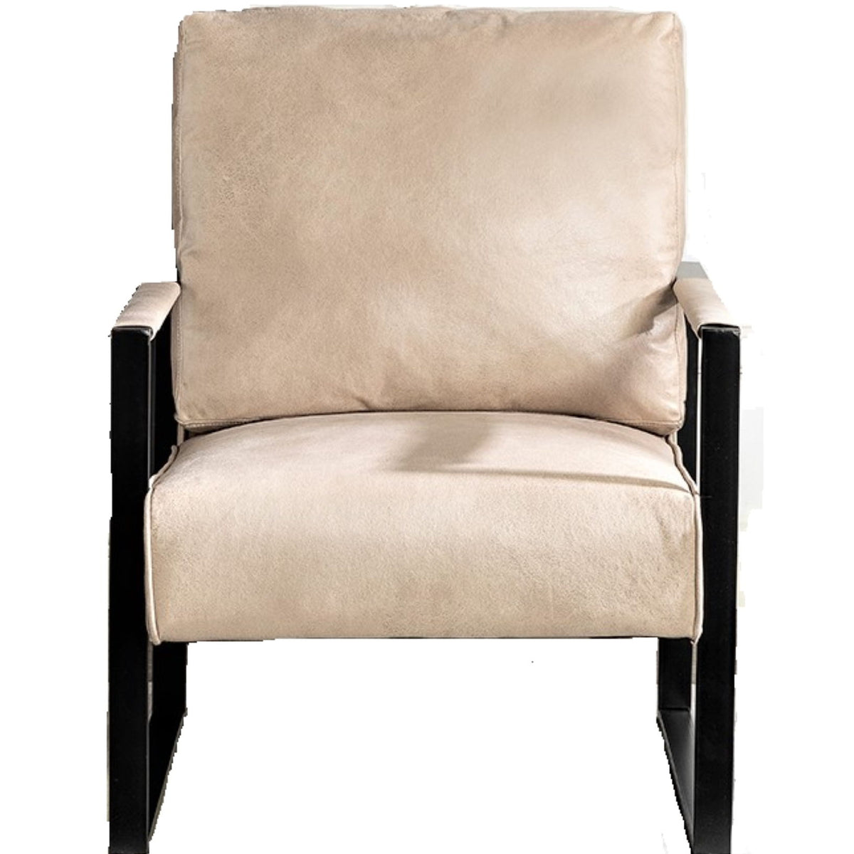 Classic Mid Century Modern Accent Chair With Durable Square Metal Frame, Armchair