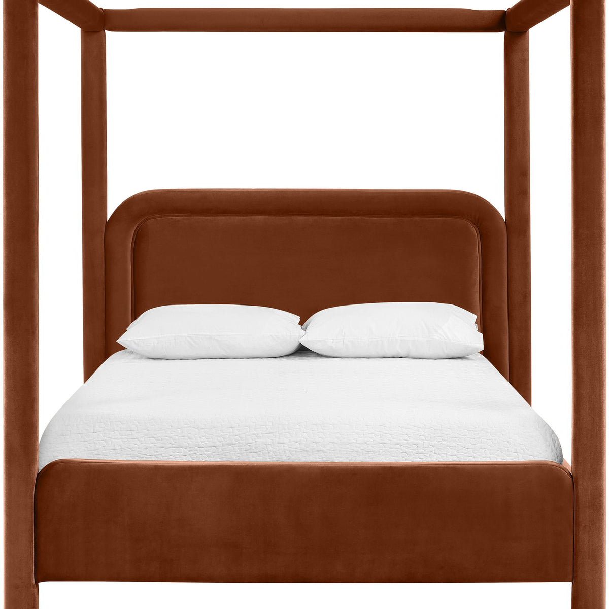 Salina - Velvet Upholstered Bed - Cognac