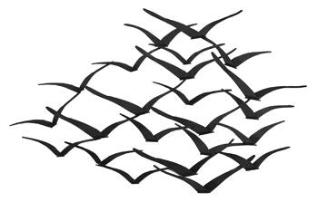 Black abstract wave wall decor with interlocking metal pieces