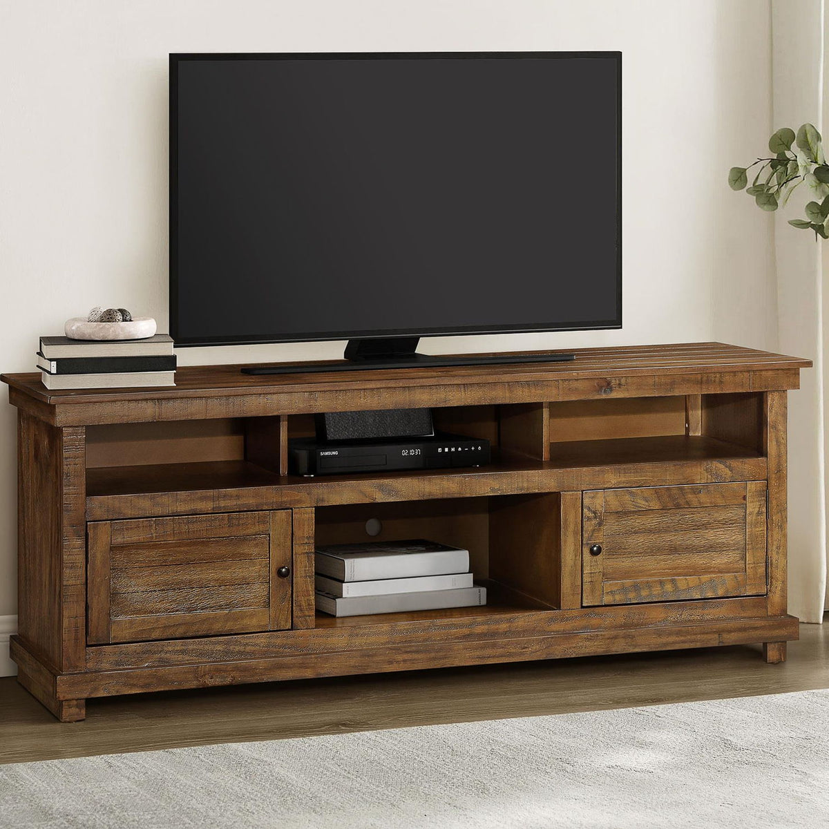 Payne 70-inch TV Stand Media Console Distressed Brown