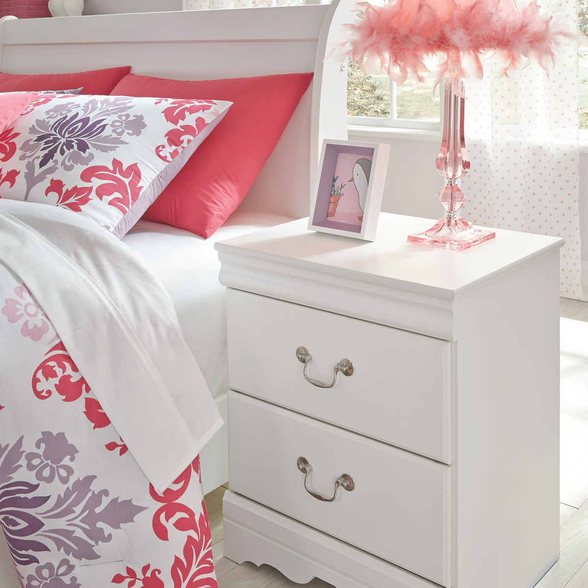 Anarasia - Two Drawer Night Stand - White