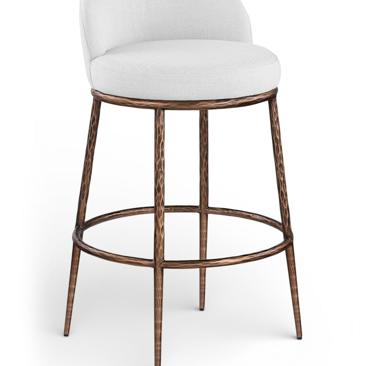Ferro - Performance Fabric Upholstered Bar Stool - Antique Bronze