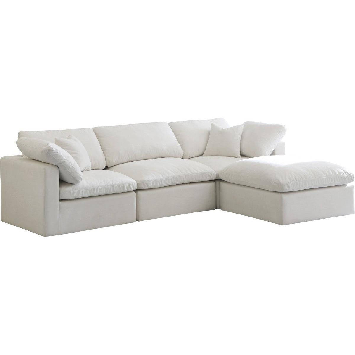 Meridian Furniture Plush Cream Velvet Standard Cloud Modular SectionalMeridian Furniture - Standard Cloud Modular Sectional - Minimal And Modern - 1