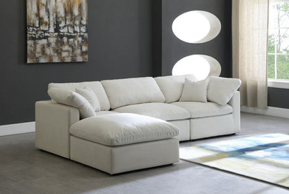 Meridian Furniture Plush Cream Velvet Cloud Modular Sectional