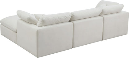 Meridian Furniture Plush Cream Velvet Cloud Modular Sectional