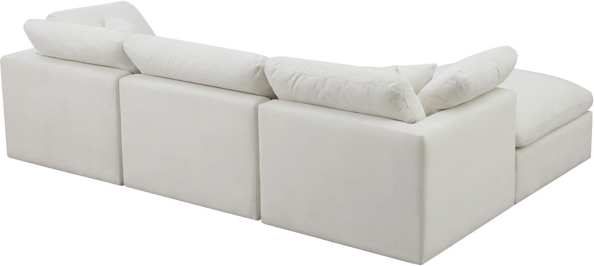 Meridian Furniture Plush Cream Velvet Cloud Modular Sectional