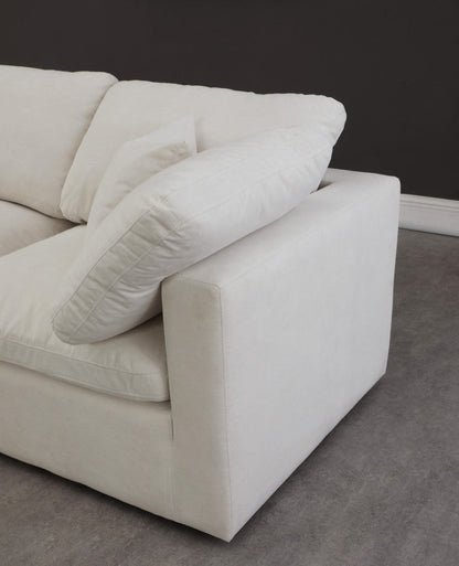 Meridian Furniture Plush Cream Velvet Cloud Modular Sectional