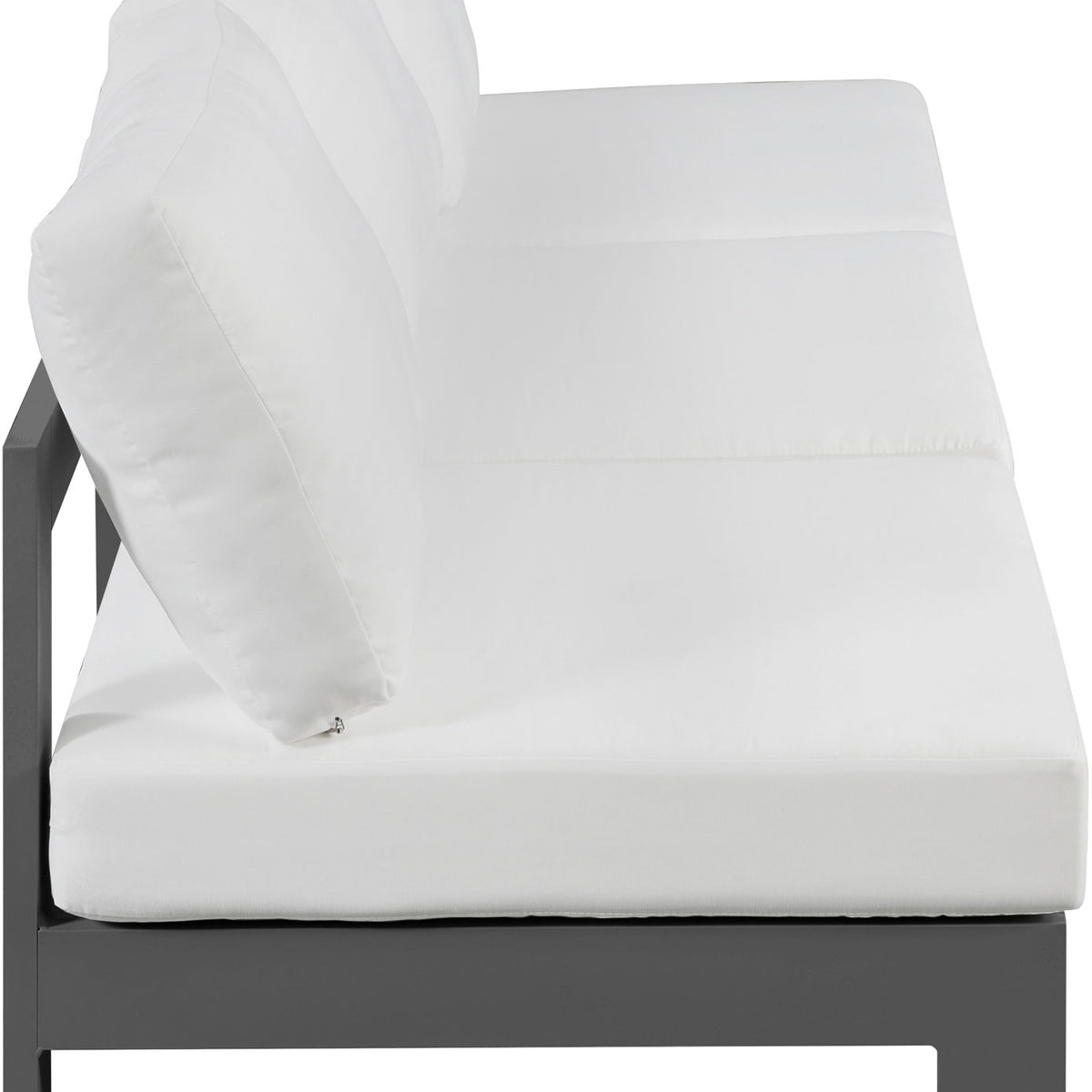 Nizuc - Outdoor Patio 3 Seat Armless Modular Sofa With Gray Frame