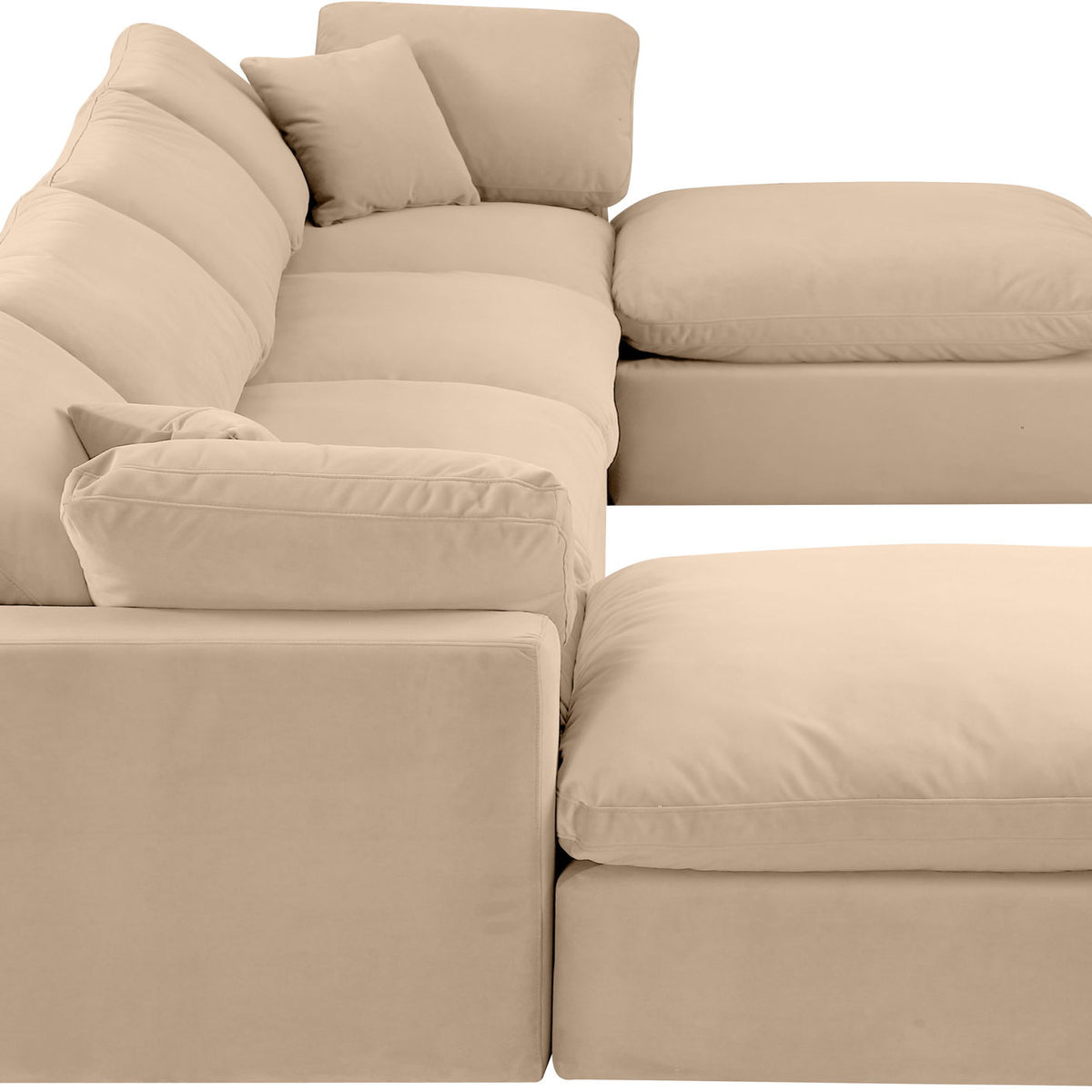 Comfy - 6 Piece Velvet Modular Double Chaise Sectional