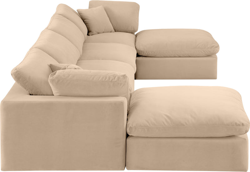 Comfy - 6 Piece Velvet Modular Double Chaise Sectional