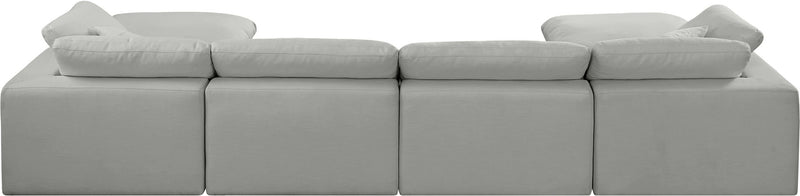 Comfy - 6 Piece Linen Modular Double Chaise Sectional