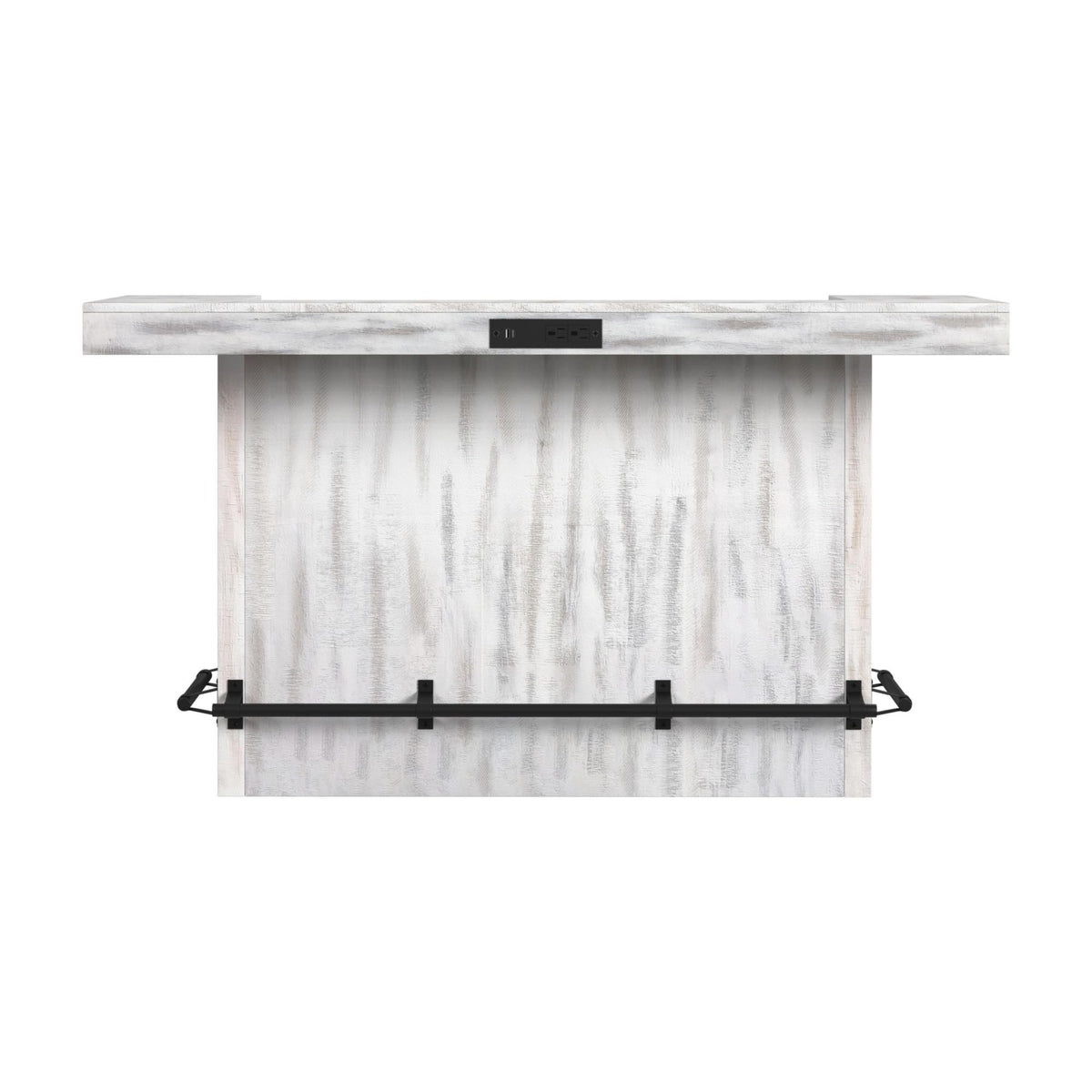 Rogen Rustic - Bar Table With Ice Tray, USB And Power - Rustic White