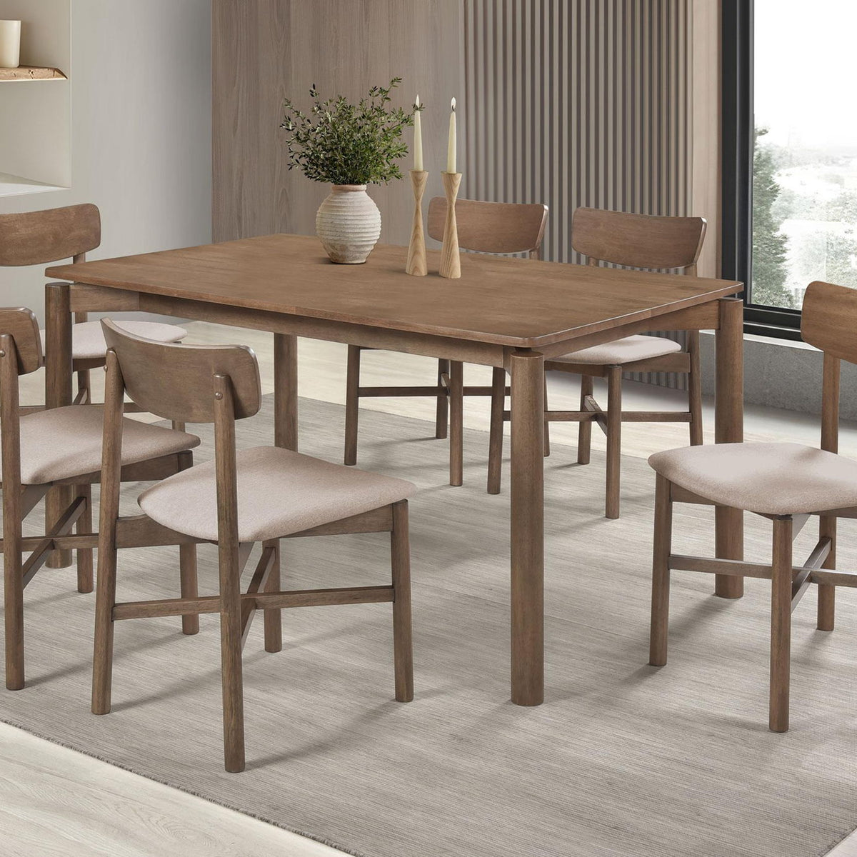 Parkridge 7-piece 59-inch Wood Dining Set Natural Walnut