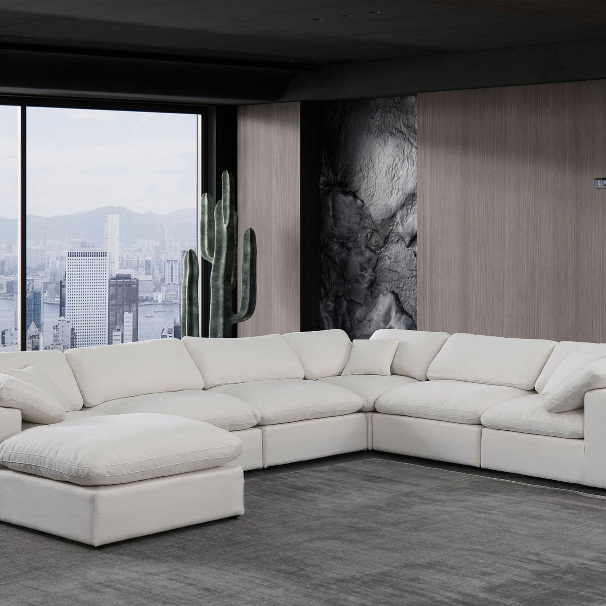 Comfy - 7 Piece Linen Modular Sectional With Chaise