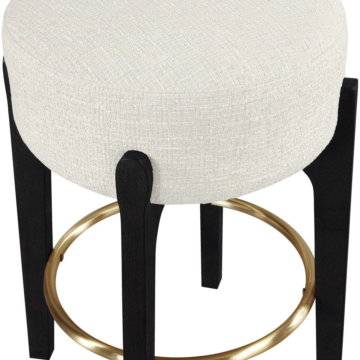 Torino - Backless Counter Stool With Brushed Black Base (Set of 2)