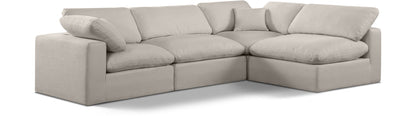 Comfy - 4 Piece Linen Fabric Modular Armless Sectional
