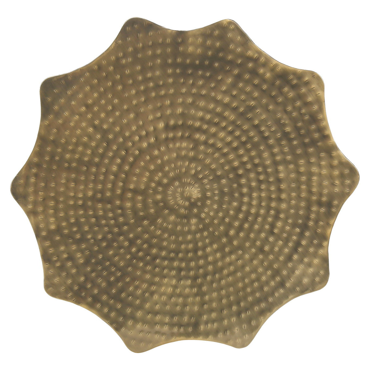 Drum Accent Side Table, Stylish Scalloped Design