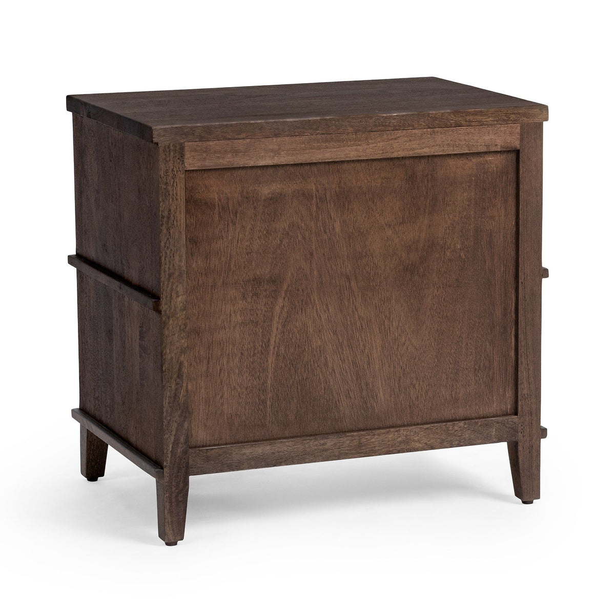 2-drawer nightstand Kona brown solid panel exterior, square legs