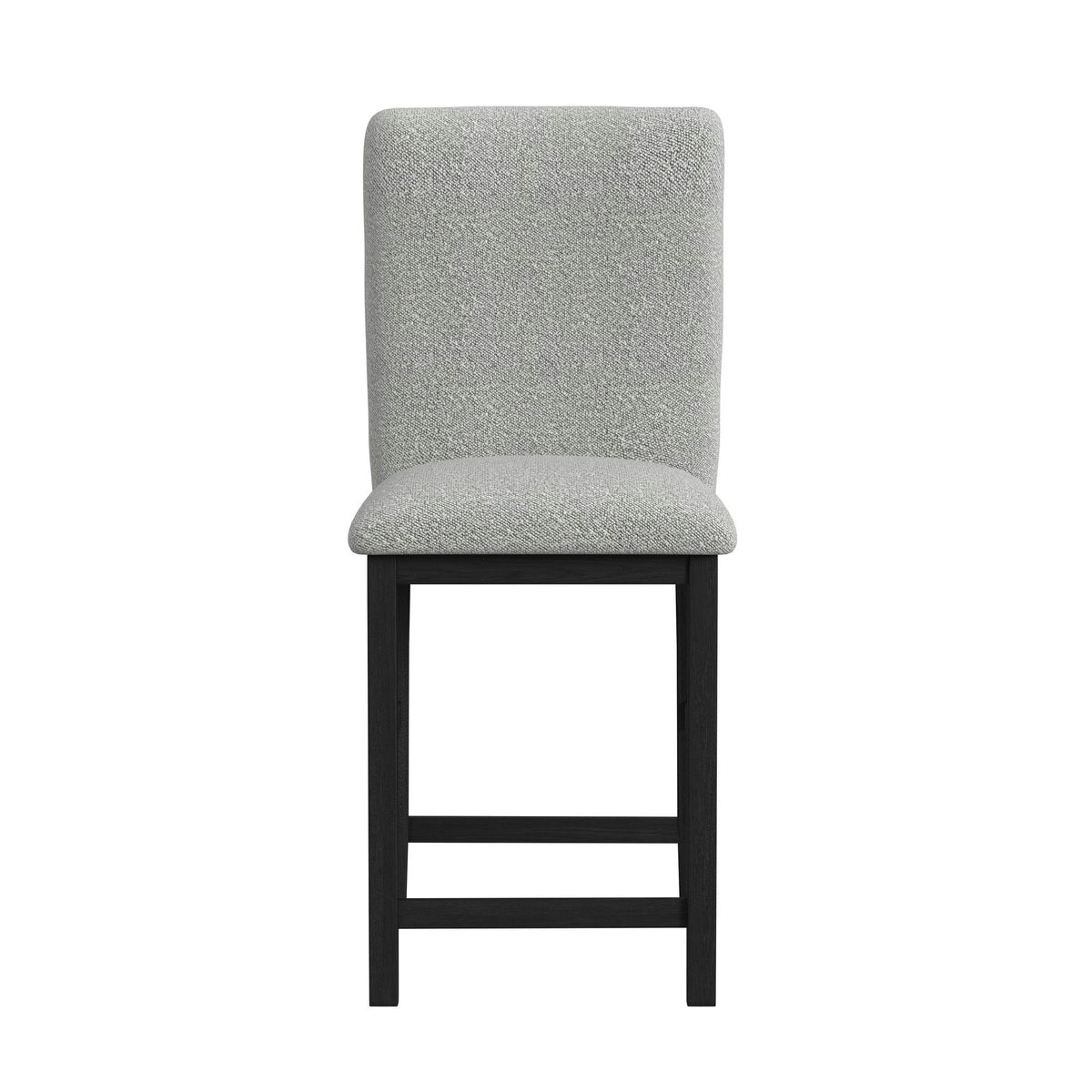 Portland - Square Back Fabric Barstool (Set of 2) - Gray / Black