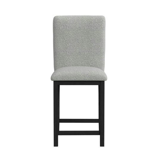 Portland - Square Back Fabric Barstool (Set of 2) - Gray / Black
