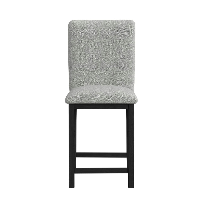 Portland - Square Back Fabric Barstool (Set of 2) - Gray / Black