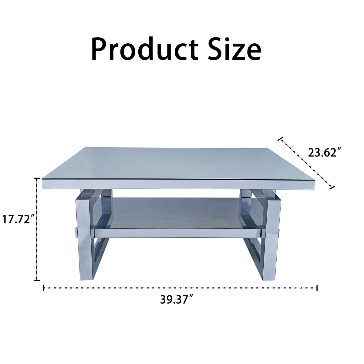 Square Coffee Table For Living Room - Silver