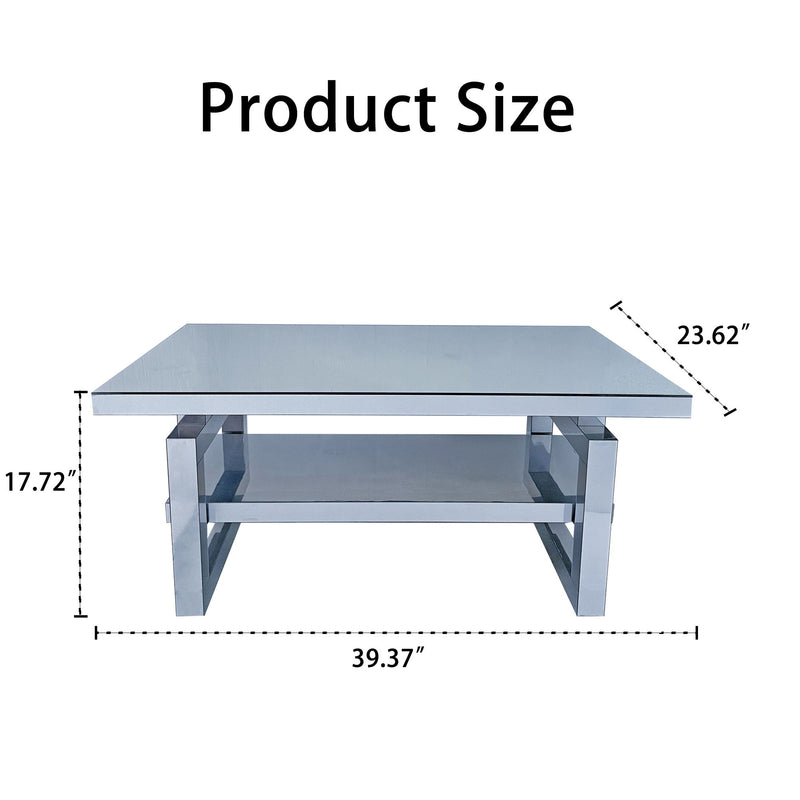 Square Coffee Table For Living Room - Silver