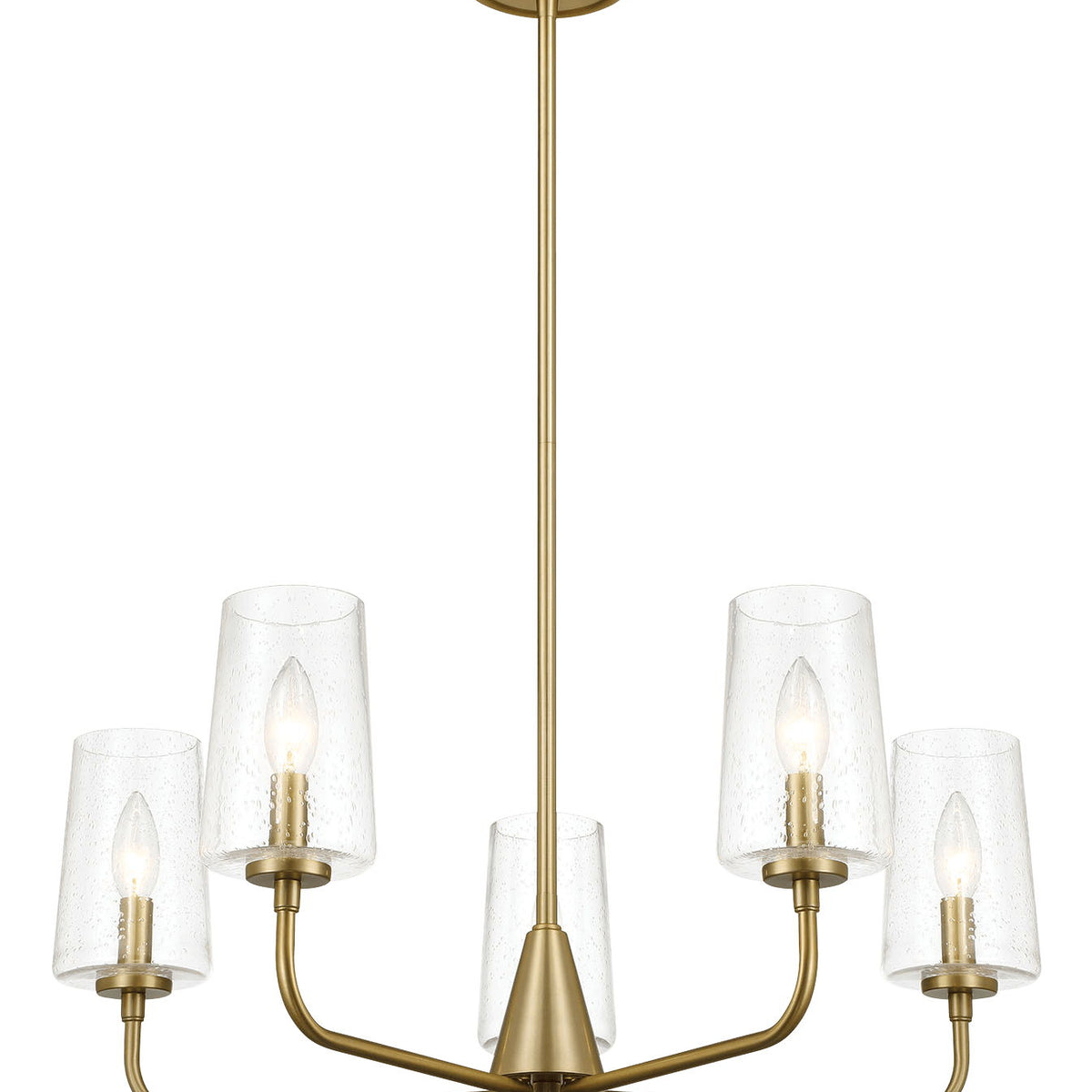 Dazzle - 5 Lights Chandelier With Clear Seeded Satin - Antique Brass / Clear / Gold
