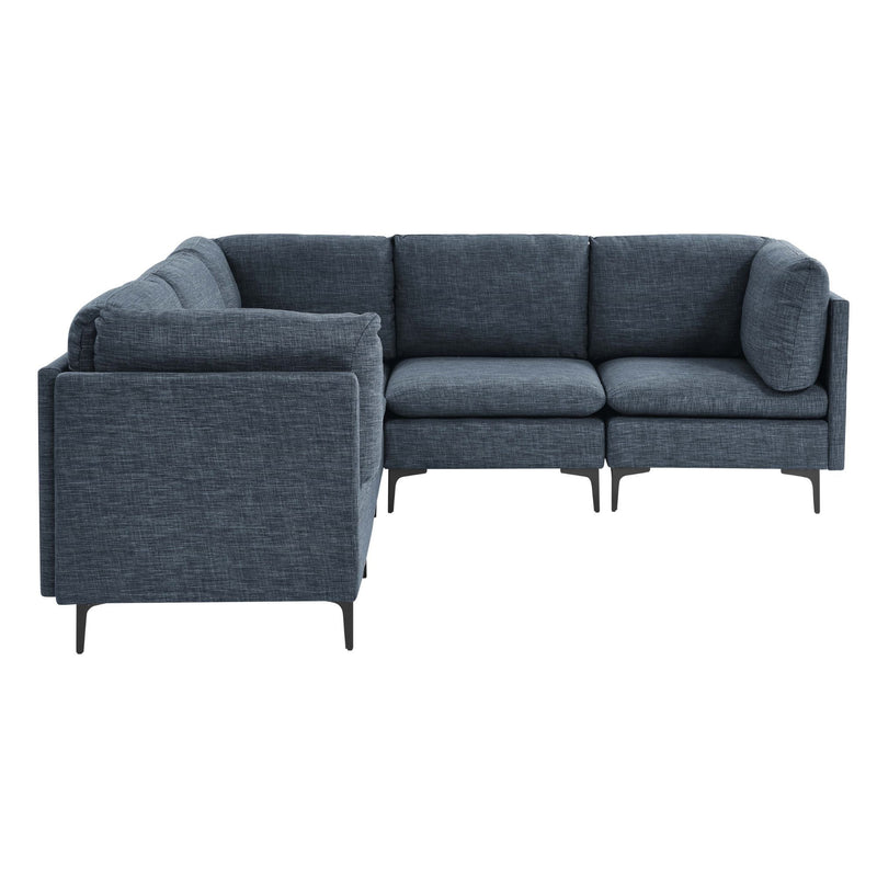 Dark gray modular sectional with left chaise arm and tall tapered legs